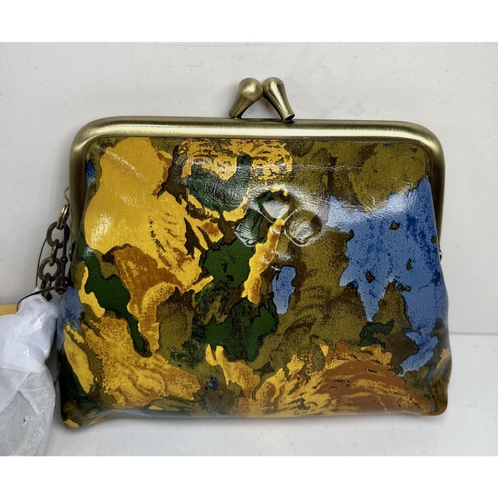 Patricia Nash Borse Wildflower Print Leather Coin Purse with Key Ring - NWT